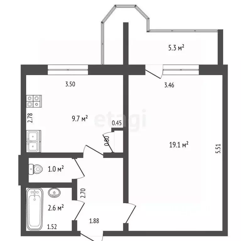 1-к кв. Самарская область, Самара ул. 22-го Партсъезда, 196 (40.3 м) - Фото 1
