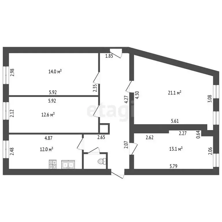 4-комнатная квартира: Санкт-Петербург, Большой проспект Петроградской ... - Фото 1