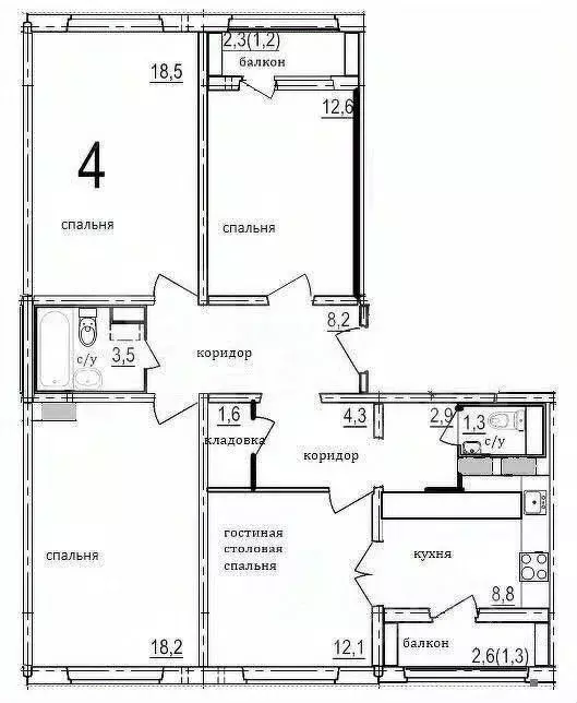 3-к кв. Москва ул. Маресьева, 12к5 (96.0 м) - Фото 2