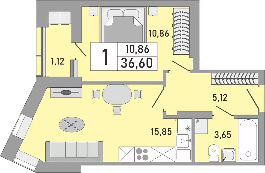 1-к кв. Башкортостан, Уфа Бакалинская ул., 9/1 (36.6 м) - Фото 0