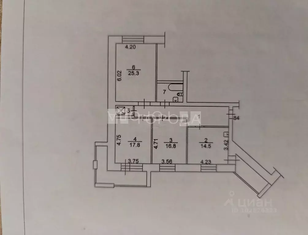 3-к кв. Томская область, Томск ул. 79-й Гвардейской Дивизии, 24 (114.0 ... - Фото 2