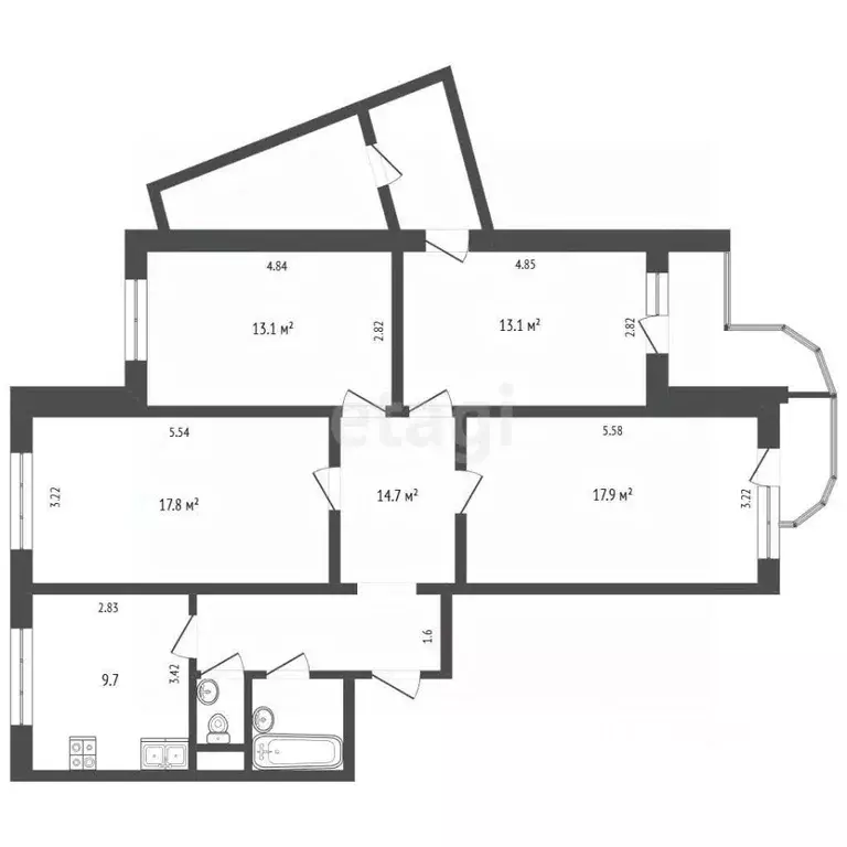 4-к кв. Москва Рождественская ул., 23/33 (96.4 м) - Фото 2