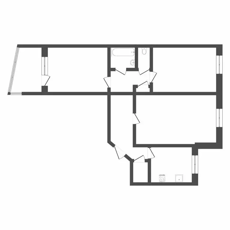 3-комнатная квартира: Тюмень, улица Московский Тракт, 43 (66.8 м) - Фото 1