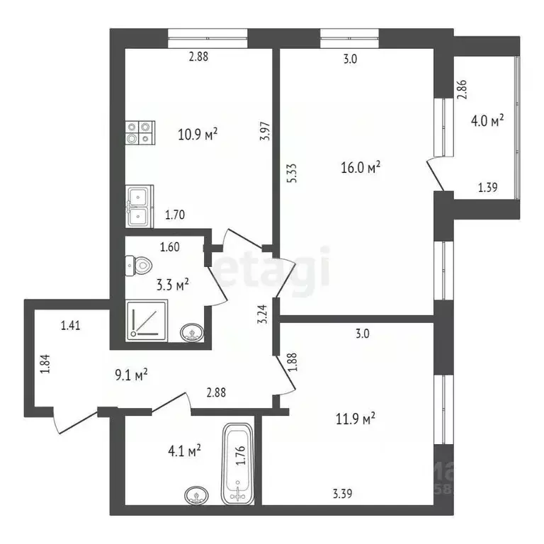 2-к кв. Удмуртия, Завьяловский район, с. Первомайский ул. Архитектора ... - Фото 2