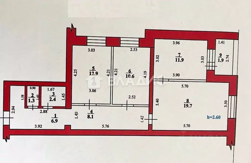 3-к кв. Башкортостан, Стерлитамак Одесская ул., 129 (75.7 м) - Фото 2