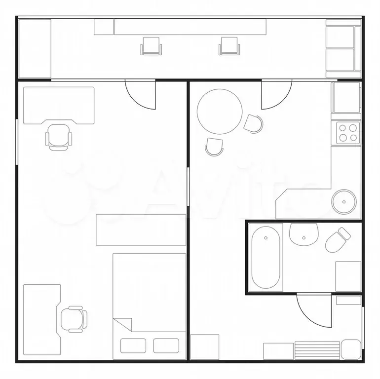 1-к. квартира, 45,5 м, 2/10 эт. - Фото 0