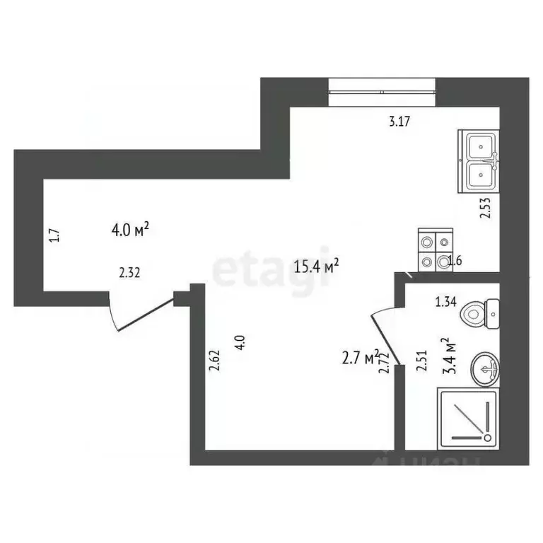 1-к кв. Смоленская область, Смоленский муниципальный округ, д. ... - Фото 2