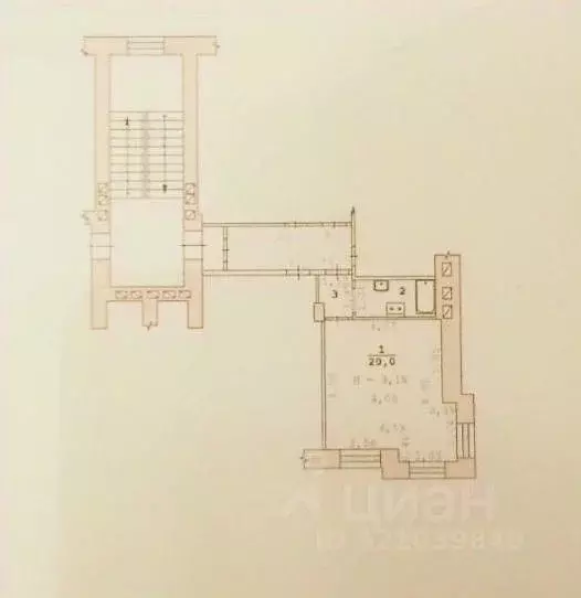 Студия Свердловская область, Екатеринбург ул. Баумана, 12 (25.4 м) - Фото 1
