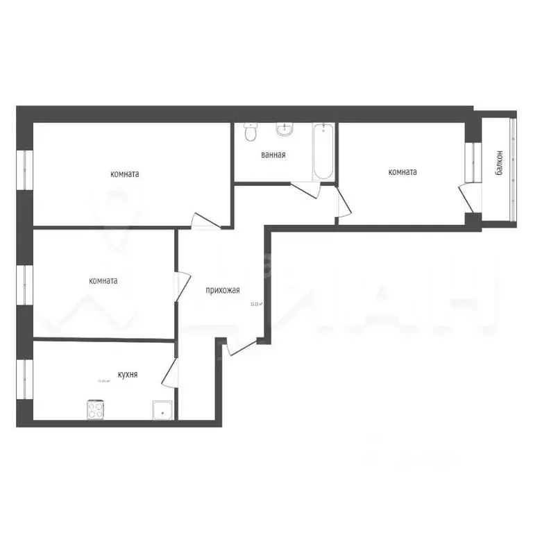 3-к кв. Нижегородская область, Сосновский муниципальный округ, с. ... - Фото 2