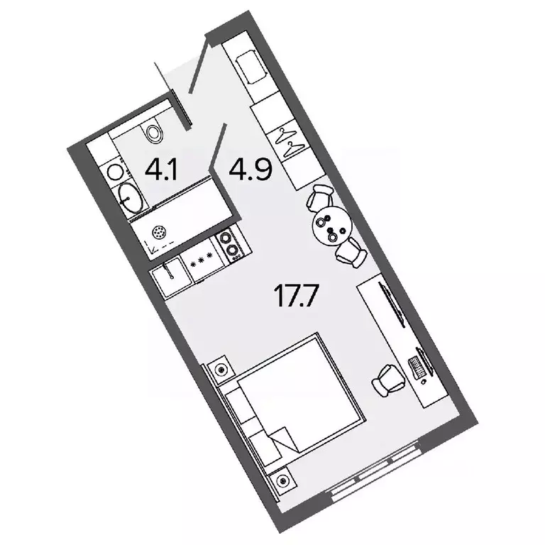 Студия Санкт-Петербург Московский просп., 103к6Й (26.7 м) - Фото 0