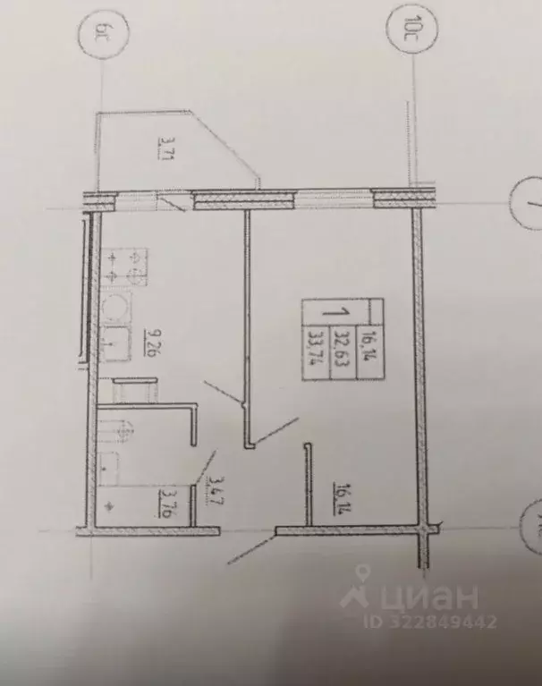 1-к кв. Ленинградская область, Гатчина Пушкинское ш., 13к4 (34.0 м) - Фото 1