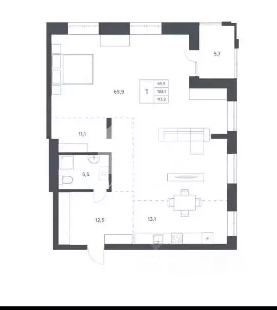 Квартира-студия: Новосибирск, Красный проспект, 236 (108 м) - Фото 1
