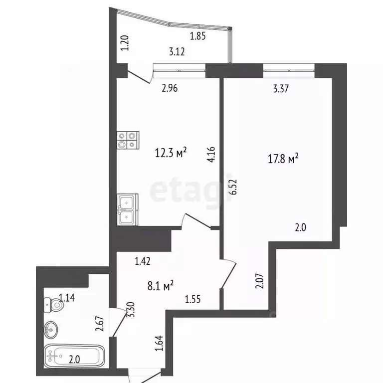 1-к кв. Московская область, Дмитров ул. Архитектора В.В. Белоброва, 11 ... - Фото 2