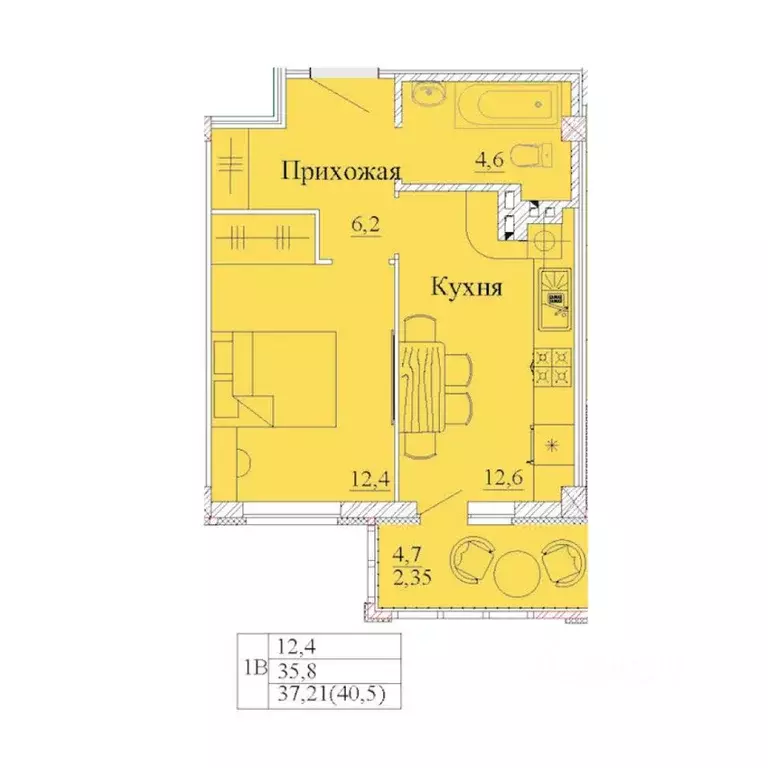 1-к кв. Ивановская область, Иваново ул. 2-я Первомайская, 46 (40.5 м) - Фото 0