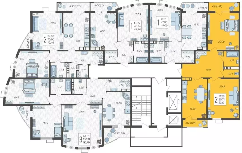 2-комнатная квартира: Краснодар, Уральская улица, 100/8 (83.12 м) - Фото 2