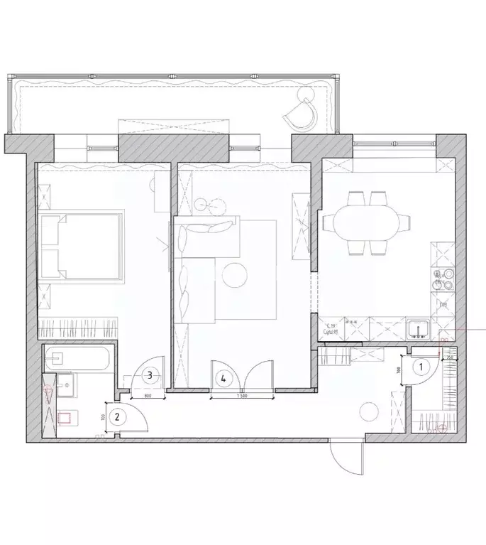 2-к кв. Санкт-Петербург ул. Александра Матросова, 3 (64.0 м) - Фото 2