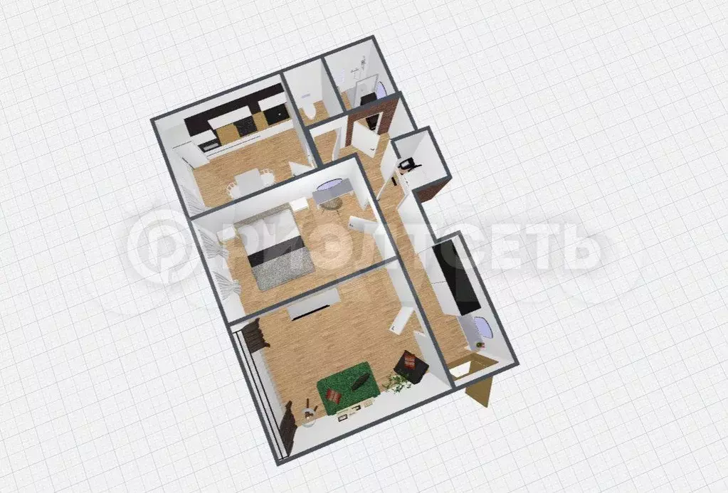 2-к. квартира, 57 м, 3/4 эт. - Фото 1