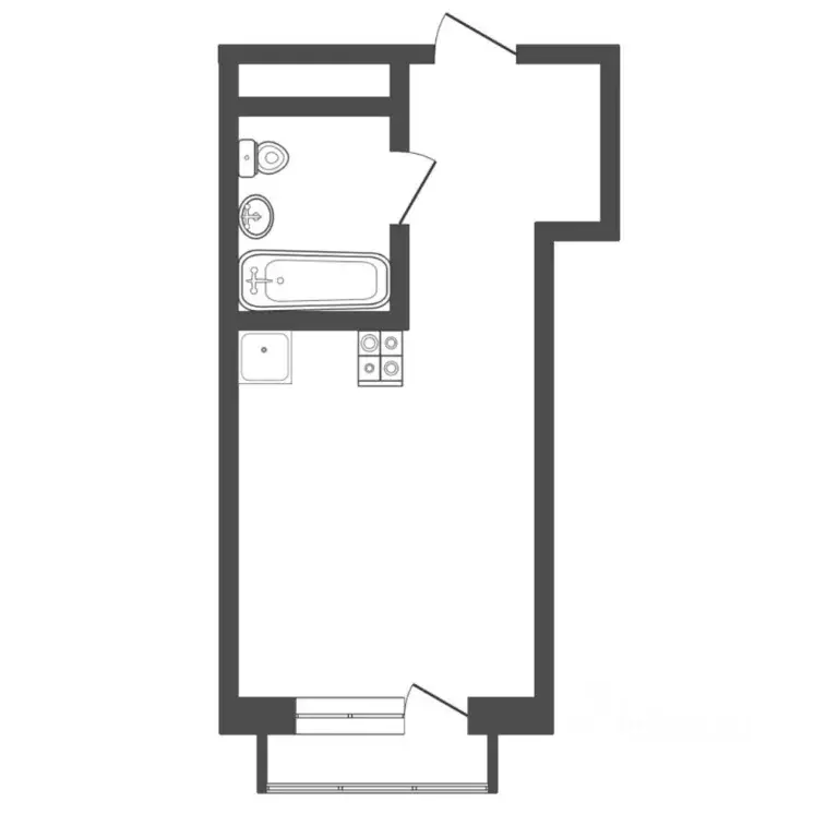 Студия Тюменская область, Тюмень ул. Первооткрывателей, 9 (22.3 м) - Фото 2
