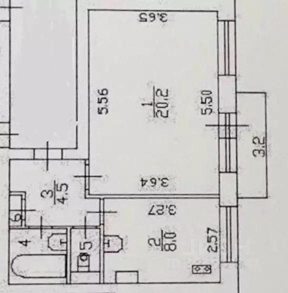 1-к кв. Санкт-Петербург Российский просп., 14 (36.5 м) - Фото 2