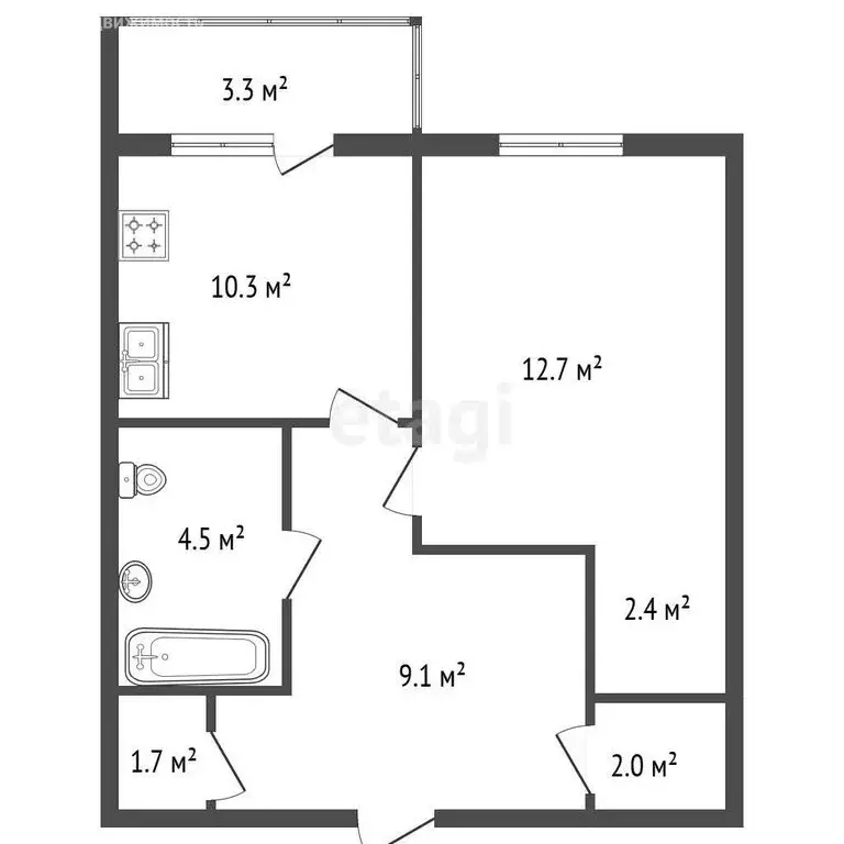 1-комнатная квартира: Санкт-Петербург, Мебельная улица, 25к1 (42.7 м) - Фото 1