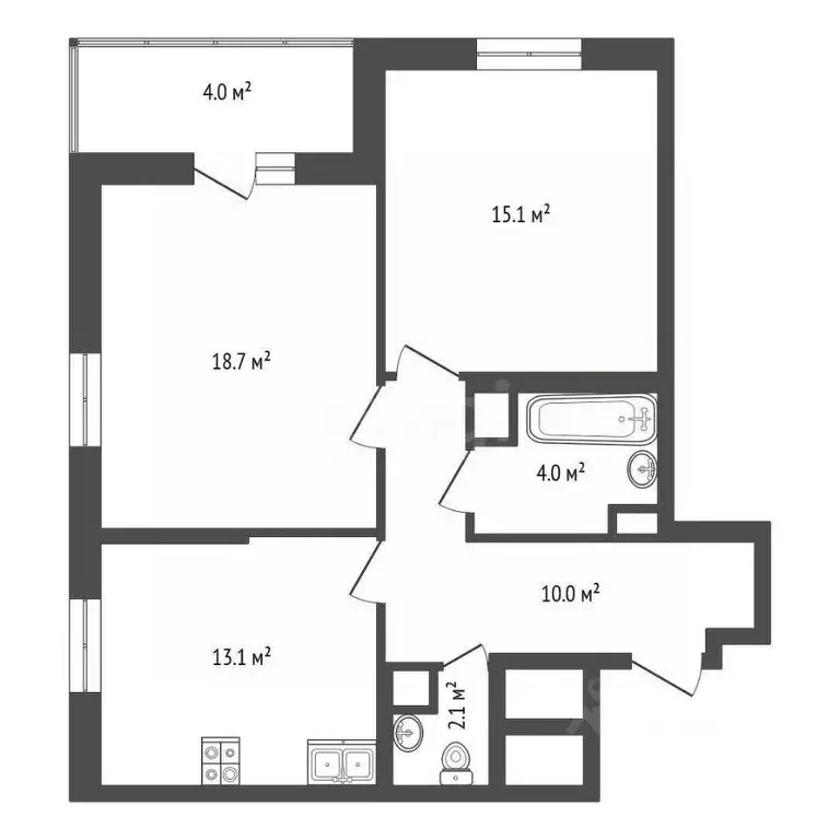 2-к кв. Москва Илимская ул., 1Вк1 (65.3 м) - Фото 1