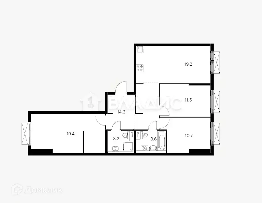 Продаётся 3-к квартира, 81.9 м - Фото 1