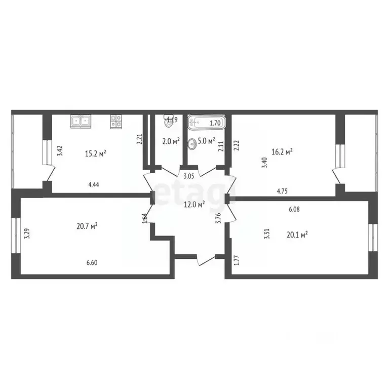 3-к кв. Краснодарский край, Новороссийск ул. Куникова, 55к2 (87.2 м) - Фото 1