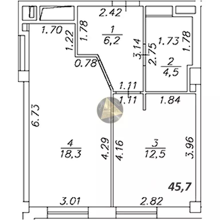 1-к кв. Санкт-Петербург 17-я Васильевского острова линия, 52к1 (45.7 ... - Фото 1