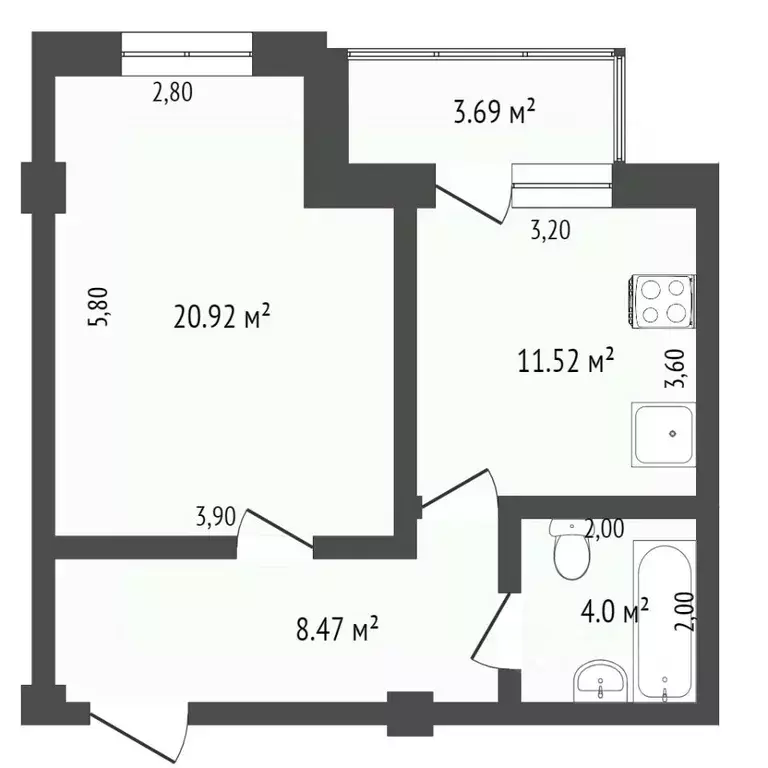1-к кв. Севастополь ул. Челюскинцев, 57/2 (45.3 м) - Фото 2