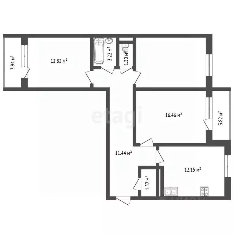 3-к кв. Тюменская область, Тюмень ул. Беляева, 29к1 (82.8 м) - Фото 0