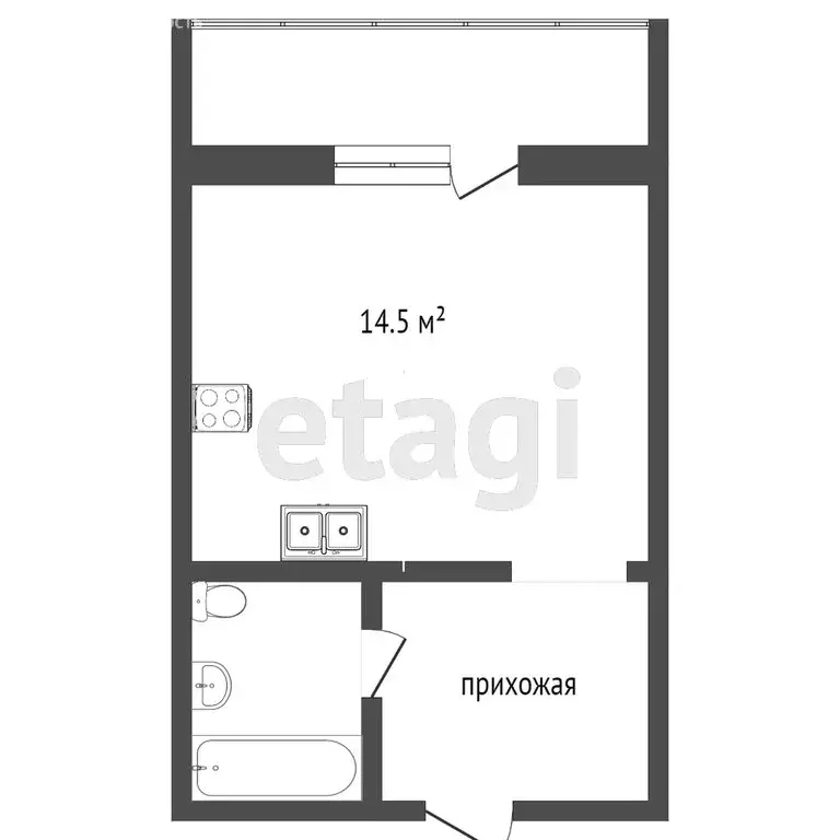 Квартира-студия: Тюмень, улица 30 лет Победы, 109 (14.5 м) - Фото 1