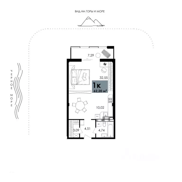 1-к кв. Крым, Алушта ул. Парковая, 7 (62.2 м) - Фото 2
