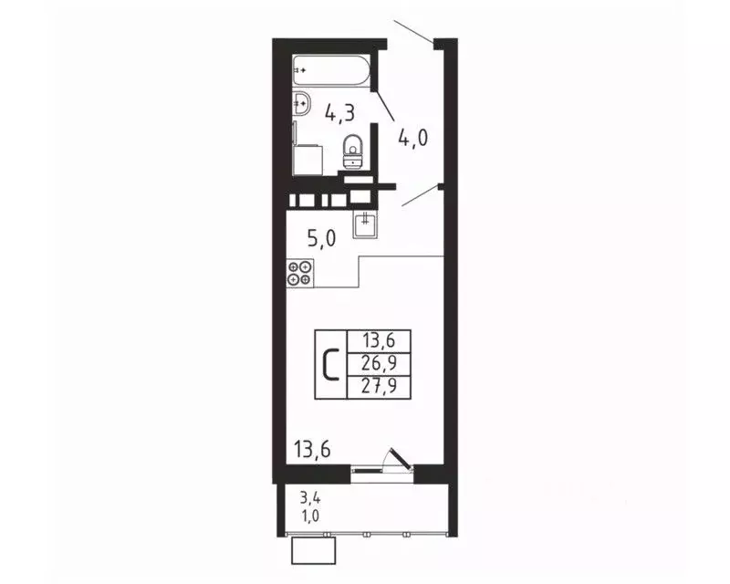 Студия Московская область, Мытищи городской округ, д. Пирогово ... - Фото 1