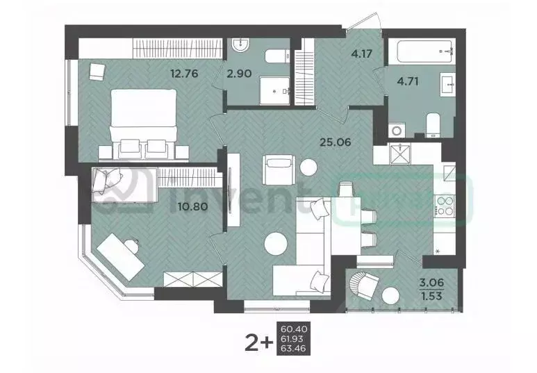 2-к кв. Калининградская область, Калининград Интернациональная ул., 18 ... - Фото 2