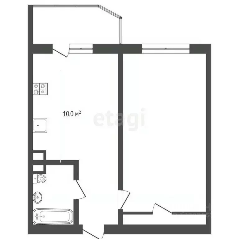 1-к кв. Ханты-Мансийский АО, Сургут ул. Семена Билецкого, 6 (48.0 м) - Фото 1