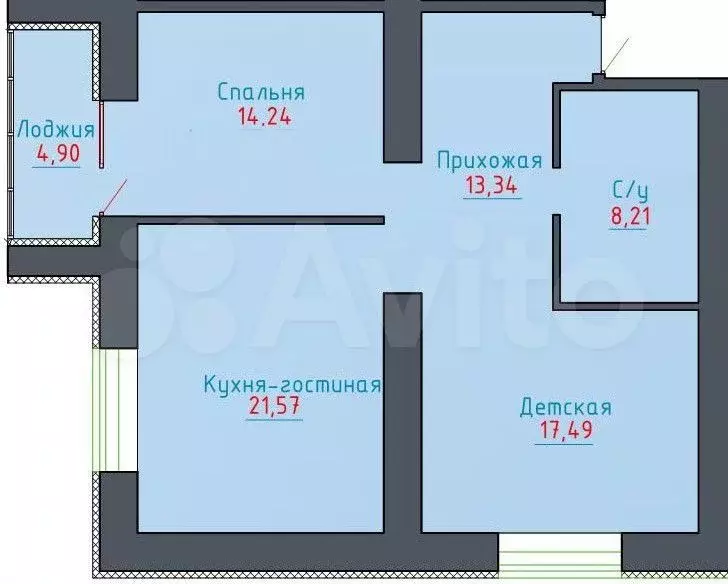 3-к. квартира, 85 м, 3/17 эт. - Фото 0
