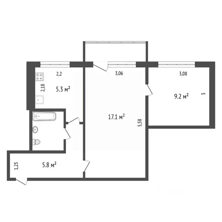 2-к кв. Красноярский край, Красноярск Зеленая Роща мкр, ул. Тельмана, ... - Фото 2
