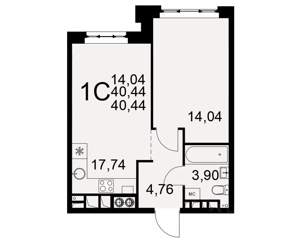 1-к кв. Рязанская область, Рязань Торговый Городок тер., Медиана жилой ... - Фото 1