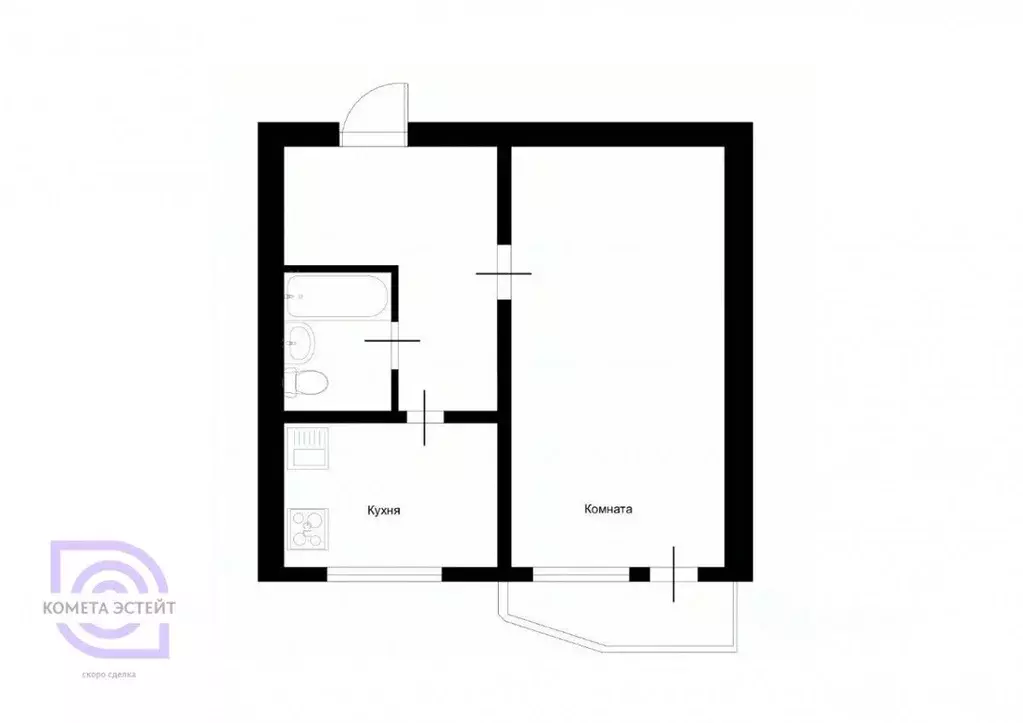 1-к кв. Москва ул. Мусоргского, 5К2 (38.0 м) - Фото 2