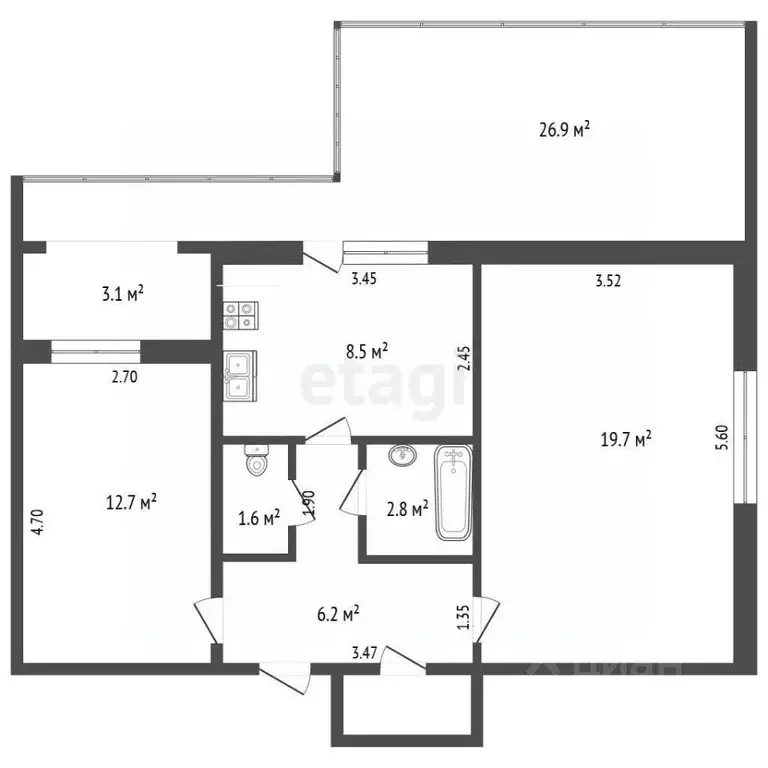3-к кв. Крым, Сакский район, Новофедоровка пгт ул. Севастопольская ... - Фото 2