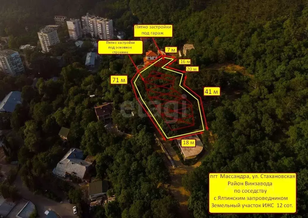 Участок в Крым, Ялта муниципальный округ, Массандра пгт ул. ... - Фото 1