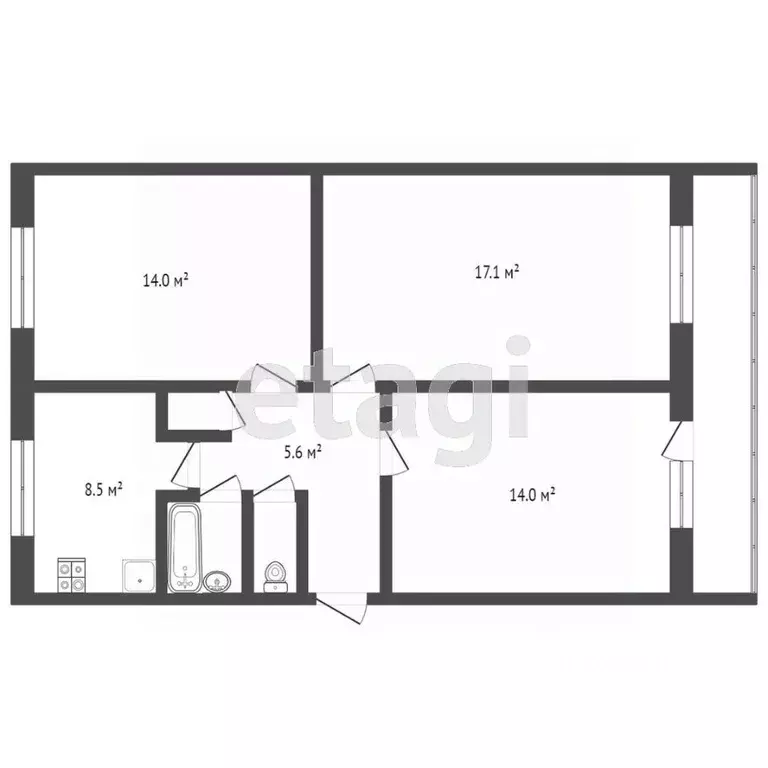 3-к кв. Мордовия, Саранск просп. 70 лет Октября, 93с3 (67.0 м) - Фото 2