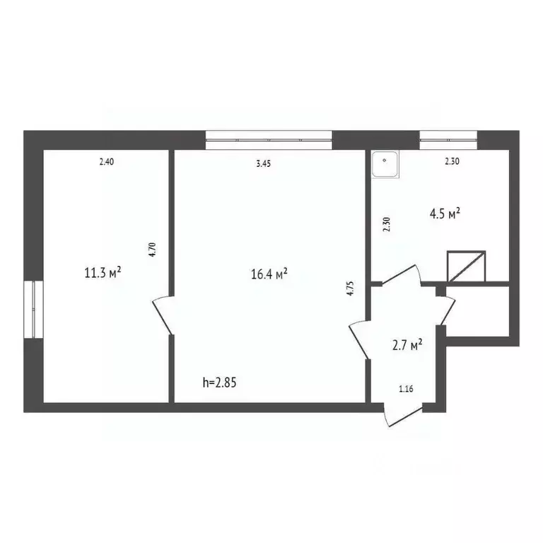 2-к кв. Красноярский край, Красноярск Стрелочная ул., 17 (35.9 м) - Фото 1