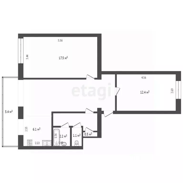 3-к кв. Крым, Евпатория ул. Демышева (56.7 м) - Фото 2