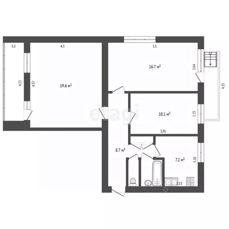 3-к кв. Хабаровский край, Амурск просп. Победы, 6 (66.3 м) - Фото 2