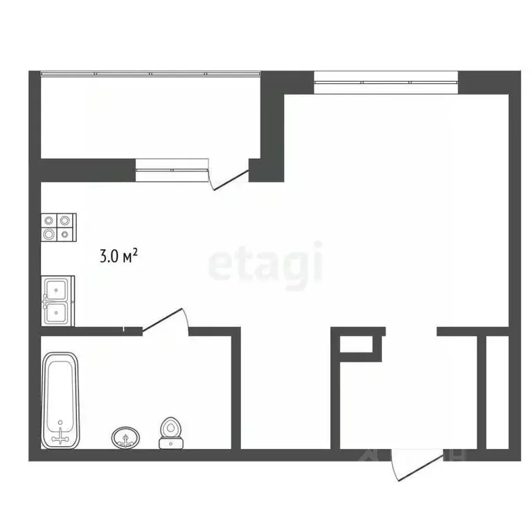 Студия Тюменская область, Тюменский муниципальный округ, д. Патрушева ... - Фото 1