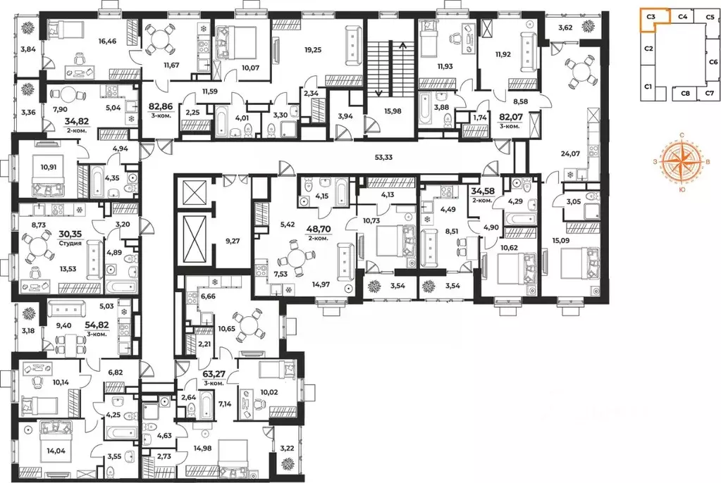 2-к кв. Хабаровский край, Хабаровск Брянский пер. (48.7 м) - Фото 2