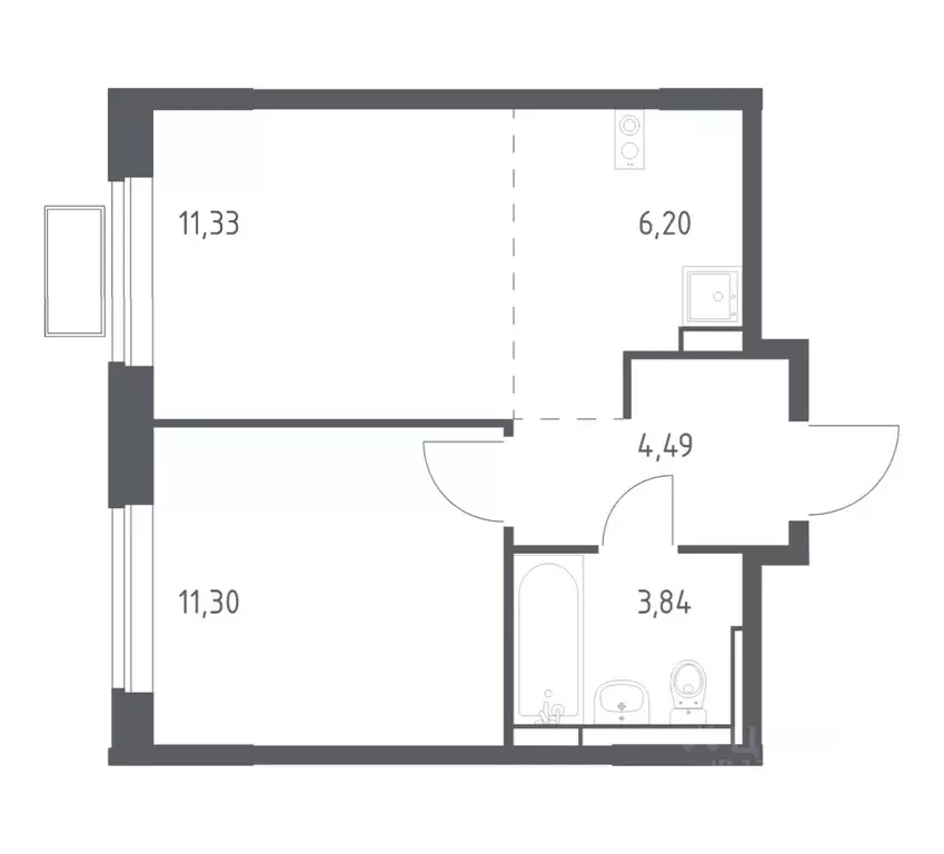 1-к кв. Московская область, Ленинский городской округ, д. Калиновка ... - Фото 1