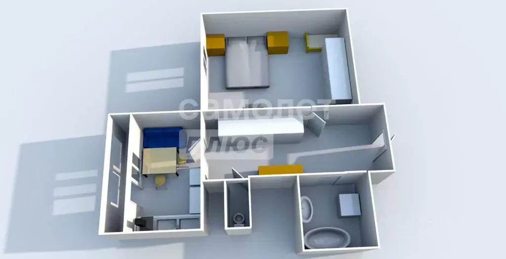 1-к кв. Московская область, Домодедово Южный мкр, ул. Курыжова, 19к2 ... - Фото 2