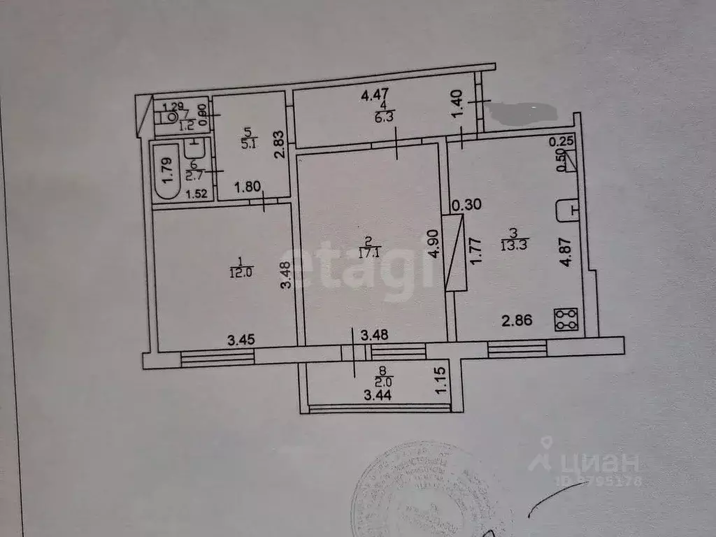 2-к кв. Татарстан, Зеленодольский район, Осиновское с/пос, с. Осиново ... - Фото 2